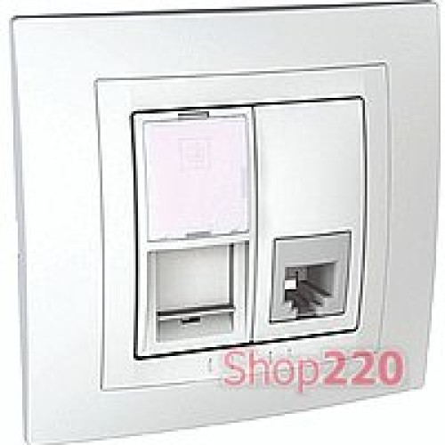 Розетка компьютерная RJ45, 1модуль, белый, Unicа MGU3.410.18 Schneider