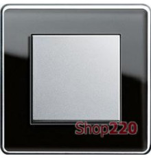 Выключатель черное стекло, Gira Esprit Glass «С»