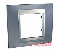 Рамка 1 пост, металлик, Unica MGU66.002.097 Schneider