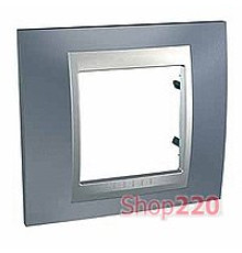 Рамка 1 пост, металлик, Unica MGU66.002.097 Schneider
