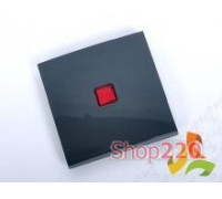 Механизм переключателя c подсветкой, 10А 250В, антрацит, Fiorena