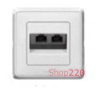 Механизм компьютерной розетки двойной RJ45, белый, 773642 Legrand Cariva