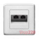 Механизм компьютерной розетки двойной RJ45, белый, 773642 Legrand Cariva
