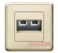 Механизм компьютерной розетки двойной RJ45, слоновая кость, 773742 Legrand Cariva