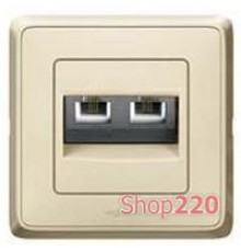 Механизм компьютерной розетки двойной RJ45, слоновая кость, 773742 Legrand Cariva