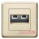 Механизм компьютерной розетки двойной RJ45, слоновая кость, 773742 Legrand Cariva