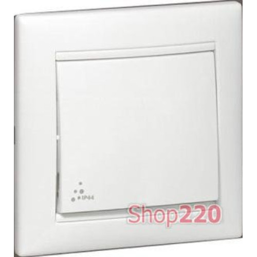 Выключатель влагозащищенный IP44 1-клавишный, белый, 774201 Legrand Valena