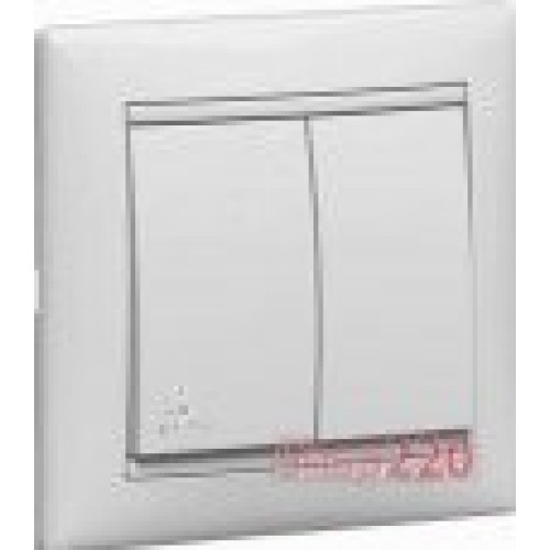 Механизм переключателя 2-клавишного IP44, белый, 770098 Legrand Valena