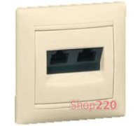 Механизм розетки компьютерной RJ 45 cat.6 UTP + телефонной RJ 11, слоновая кость, 774180 Legrand Valena