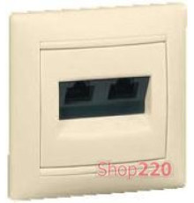 Механизм розетки компьютерной RJ 45 cat.6 UTP + телефонной RJ 11, слоновая кость, 774180 Legrand Valena