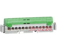 Клеммный блок 1х25мм кв + 12х16 мм кв, зеленый, 04834 Legrand