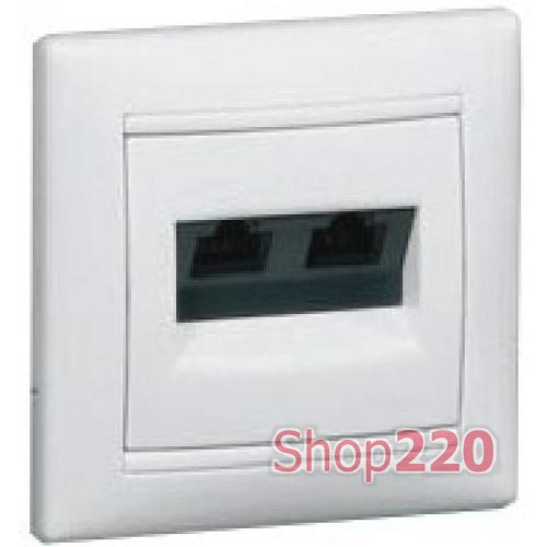 Розетка компьютерная RJ45 двойная, белый, 774231 Legrand Valena