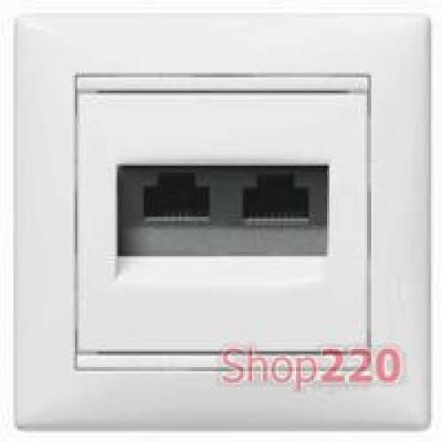 Розетка компьютерная RJ45 двойная, белый, 774231 Legrand Valena