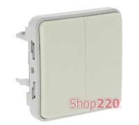 Выключатель IP55 2-клавишный, IP55, белый, 69625 Legrand