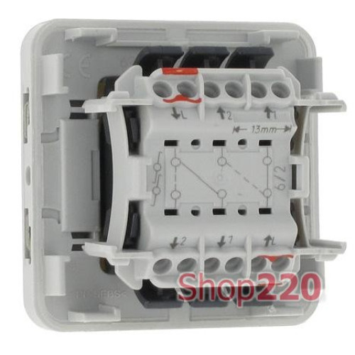 Выключатель IP55 2-клавишный, IP55, белый, 69625 Legrand