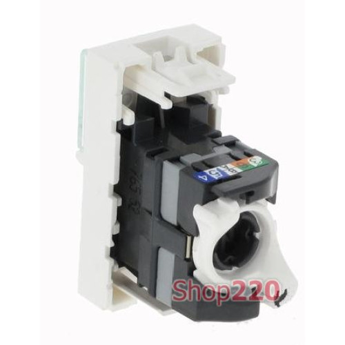 Компьютерная розетка RJ45, 1 модуль, белый, 76551 Legrand Mosaic