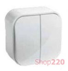 Выключатель двухклавишный, белый, 782402 Legrand Quteo