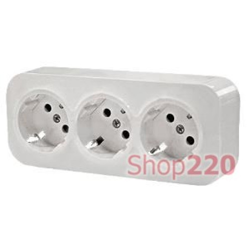 Розетка тройная наружная, белый, 782418 Legrand Quteo