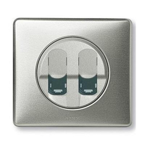 Панель компьютерной розетки RJ45 двойной, слоновая кость, 66236 Legrand Celiane
