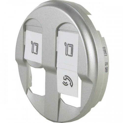 Панель компьютерной розетки RJ45 двойной, титан, 68552 Legrand Celiane