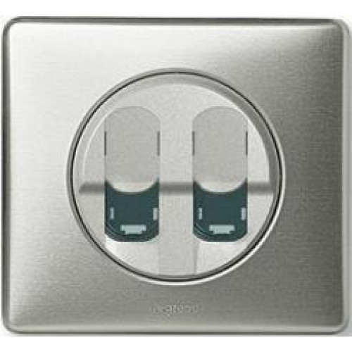 Панель компьютерной розетки RJ45 двойной, титан, 68552 Legrand Celiane