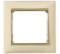 Рамка 1 пост, слоновая кость/золотой штрих 774151 Legrand Valena