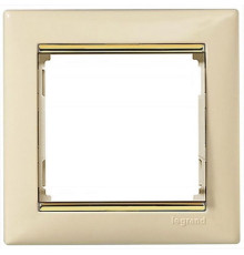 Рамка 1 пост, слоновая кость/золотой штрих 774151 Legrand Valena