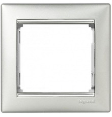 Рамка 1 пост, алюминий/серебряный штрих 770351 Legrand Valena