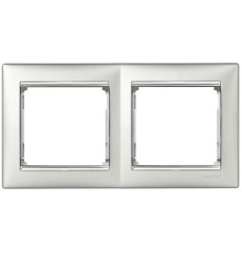 Рамка 2 поста, алюминий/серебряный штрих 770352 Legrand Valena