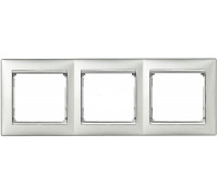 Рамка 3 поста, алюминий/серебряный штрих 770353 Legrand Valena
