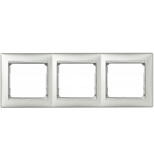 Рамка 3 поста, алюминий/серебряный штрих 770353 Legrand Valena