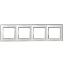 Рамка 4 поста, алюминий/серебряный штрих 770354 Legrand Valena