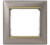 Рамка 1 пост, титан / золотой штрих, 770361 Legrand Valena