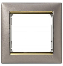 Рамка 1 пост, титан / золотой штрих, 770361 Legrand Valena