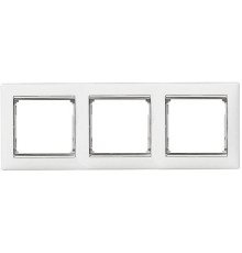 Рамка 3 поста, белый/серебряный штрих 770493 Legrand Valena