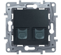 Розетка телефонная RJ-11 и компьютерная RJ-45, антрацит, 672652 Legrand Etika