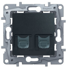 Розетка телефонная RJ-11 и компьютерная RJ-45, антрацит, 672652 Legrand Etika