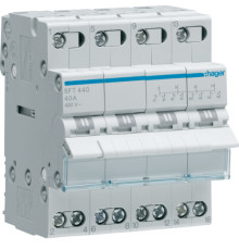Переключатель I-0-II трехпозиционный 4-х полюсный, 40 А, SFT440 Hager