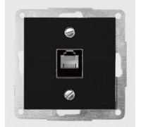 Механизм розетки компьютерной RJ 45 UTP cat 5e, антрацит, Fiorena
