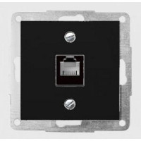Механизм розетки компьютерной RJ 45 UTP cat 5e, антрацит, Fiorena
