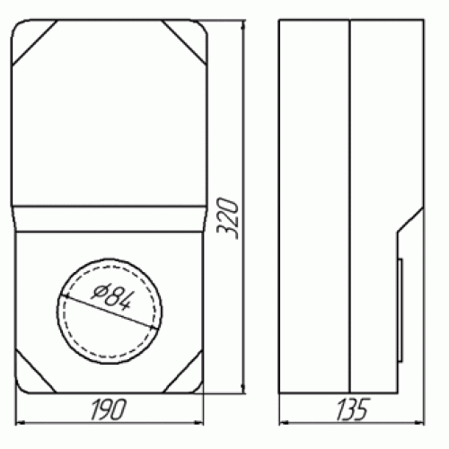 Коробка навесная под 1-фазный счетчик КДЕ-2, IP54