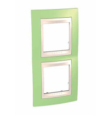 Рамка 2 поста, зеленое яблоко, вертикальная, Unica MGU6.004V.563 Schneider