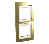Рамка 2 поста, золото, вертикальная Unica MGU66.004V.504 Schneider