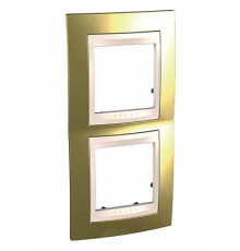 Рамка 2 поста, золото, вертикальная Unica MGU66.004V.504 Schneider