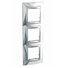 Рамка 3 поста, блестящий хром, вертикальная Unica MGU66.006V.010 Schneider