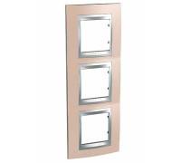 Рамка 3 поста, оникс медный, вертикальная Unica MGU66.006V.096 Schneider