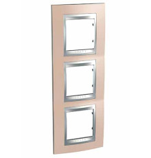Рамка 3 поста, оникс медный, вертикальная Unica MGU66.006V.096 Schneider
