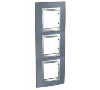 Рамка 3 поста, металлик, вертикальная Unica MGU66.006V.097 Schneider