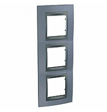 Рамка 3 поста, металлик, вертикальная Unica MGU66.006V.297 Schneider
