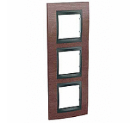 Рамка 3 поста, табак, вертикальная Unica MGU66.006V.2M4 Schneider
